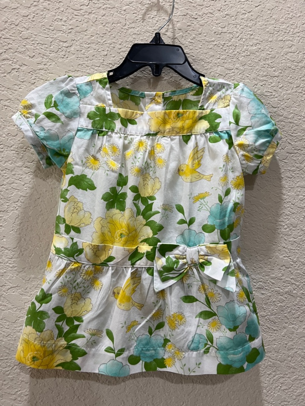 Vintage 2010 Janie and Jack Bow Floral Sateen Top size 4T